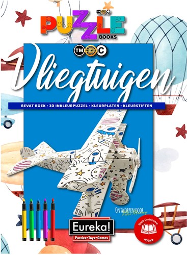 Eureka Livre de Puzzle 3D Avions livre de coloriage et jouet puzzle 3D