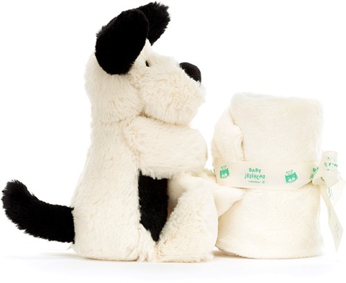 Jellycat Schnuffeltuch Bashful Black & Cream Puppy -3