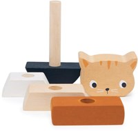 Mentari tour à empiler en bois chat jouet coloré-3