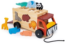 Mentari Formen-Steckspiel Safari Truck - Holzspielzeug - Lernspielzeug