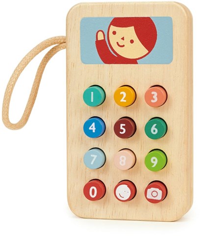 Mentari Holzspielzeug Handy für Kleinkinder und Vorschulkinder
