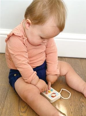 Mentari Holzspielzeug Handy für Kleinkinder und Vorschulkinder-3