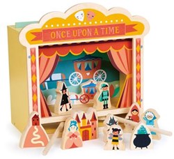 Mentari Holz Mini-Theater Spielzeug für Kinder und kreatives Rollenspiel
