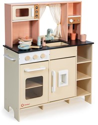 Mentari Spielküche - Holz Spielküche creme bunt für Kinder