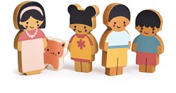 Mentari Puppenfamilie Holzspielzeug mit Katze Puppenhaus