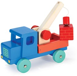 Mentari Holz Pick-Up Truck Blau - Klassisches Spielzeugauto für Kinder