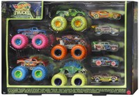 Hot Wheels Monster Trucks Spielzeugautos Glow in the Dark 10er-Pack