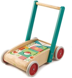 Tender Leaf chariot de marche en bois - trotteur avec blocs pour tout-petits
