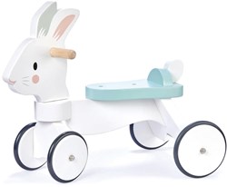 Tender Leaf draisienne lapin en bois - porteur blanc pour tout-petits