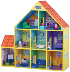 Spectron Peppa Pig Holzpuppenhaus XL mit 9 Zimmern und Zubehör