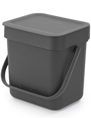 Brabantia afvalbakje Sort & Go 3L grijs-2
