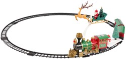 Decoris train de Noël plastique avec éclairage 90cm décoration multicolore