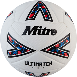 Mitre Ultimatch One Football - White/Black/Red - 3