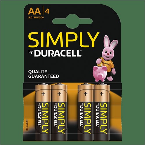 Duracell 4 batterijen Simply  AA 1500