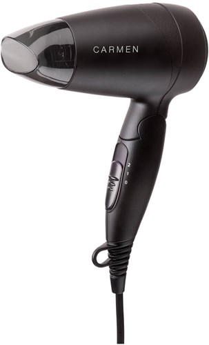 Carmen Reisehaartrockner 1200 Watt - kompakter Föhn für unterwegs - schwarz