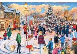 Gibsons Puzzle Village Celebrations - 4 x 500 Teile