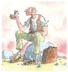 Kaart+envelop Roald Dahl GVR. 16x16 cm