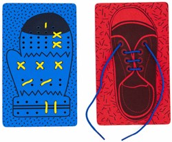 Set de jouets à lacer gants et chaussures - motricité - 12 pièces