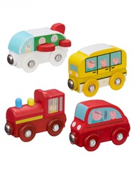 Mini-chariots en bois Peppa Pig