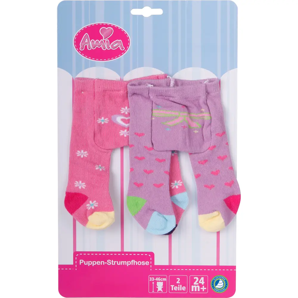 Amia collants pour poupée vêtements bébé multicolore 28-33 cm set