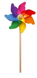 Moulin à vent arc-en-ciel GIOBA 58 cm