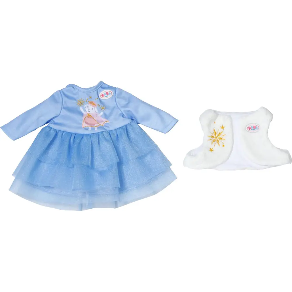 BABY born Puppenkleid Winter 36cm blau Tüll Weste warm