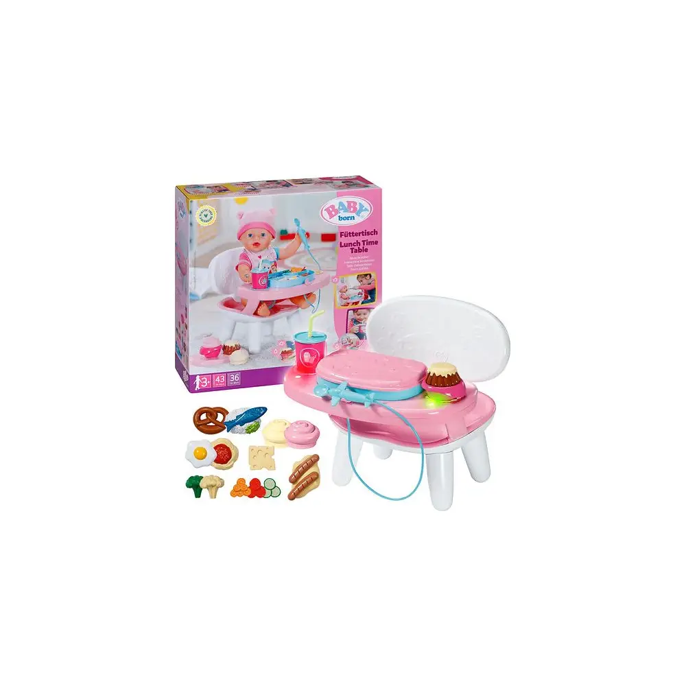 BABY born chaise haute interactive pour poupée avec lumière et son