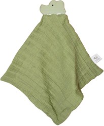 Tikiri doudou crocodile avec anneau de dentition caoutchouc naturel 25x23cm vert