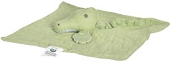 Tikiri doudou crocodile - coton bio couverture bébé réconfort