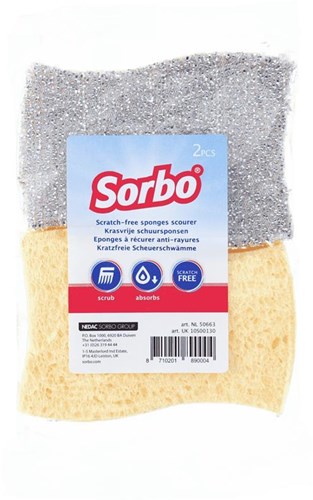 Sorbo éponges de nettoyage anti-rayures casseroles céramique 2 pièces