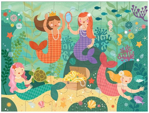 Petit Collage puzzle au sol - sirènes - puzzle enfant carton