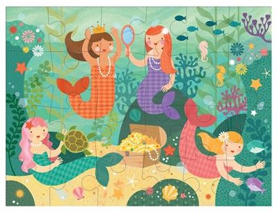 Petit Collage puzzle au sol - sirènes - puzzle enfant carton-3