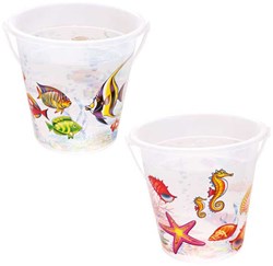 HOT Sports + Toys Eimer Sealife transparent Strandspielzeug 19x18x12cm