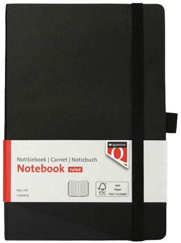 Quantore Notizbuch A5 Flex liniert 192 Seiten schwarz 80gr