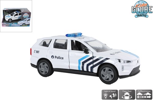 Kids GLOBE Polizeiauto Volvo EX90 BE Die-Cast mit Licht und Sound 13,5cm