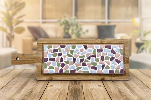 Little Creations Planche à Servir Mosaïque DIY Sable - Kit Créatif