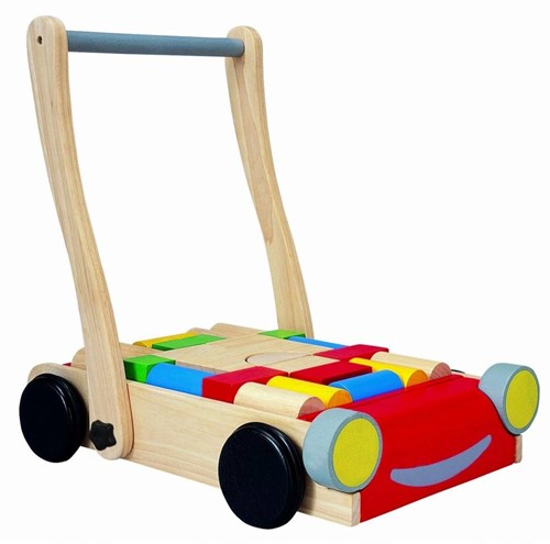Plan Toys Holz Laufwagen Auto mit Bauklötzen
