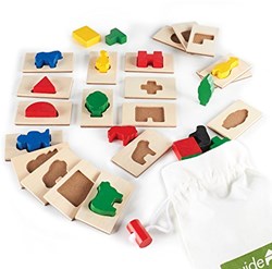 Guidecraft jeu éducatif 3D Feel & Find - puzzle en bois multicolore