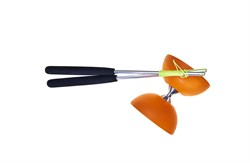 Eureka Diabolo Spielzeug aus Gummi mit Aluminiumstäben - orange - Jonglierartikel