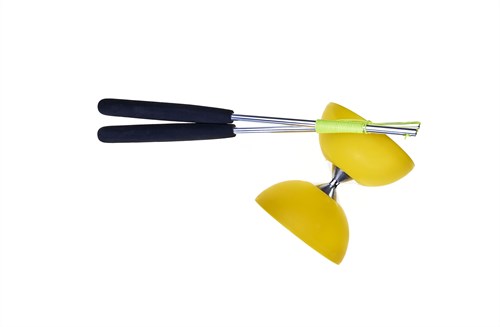 Eureka Diabolo Spielzeug mit Aluminiumstäben - Gelb - Jonglieren