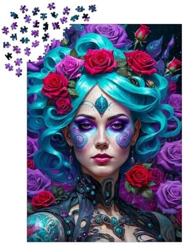 Enjoy Puzzle Gothic Flowers Portrait (1000)-3