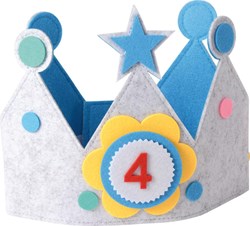Eduplay Geburtstagskrone blau - Kinder Partykrone Geburtstag