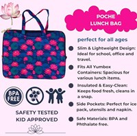 Yumbox isolierende Lunch-Sleeve mit Griffen - Lotus Blumen Design-2