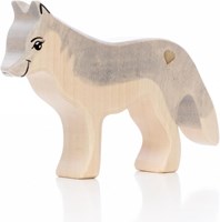 Lilu figurine loup en bois FSC jouet peint à la main 13cm animal de forêt