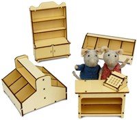 Het Muizenhuis kit de meubles en bois boutique - accessoires maison de poupée