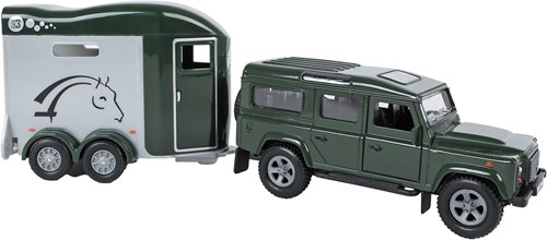 Kids GLOBE Land Rover Spielzeugauto mit Pferdeanhänger - 28cm grün-2