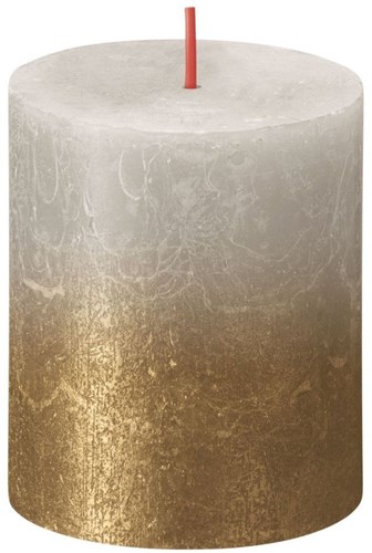 Bolsius bougie pilier rustique gris-or 80x68 mm bougie d'ambiance métallique