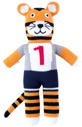 Global Affairs Kuscheltier Tiger Bill gestrickt 36 cm Baumwolle Fairtrade