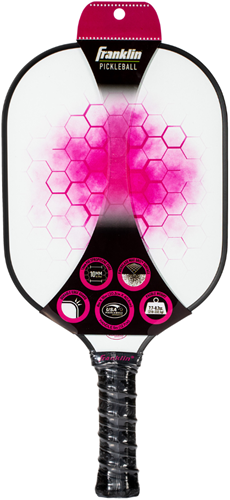 Franklin Raquette Pickleball Pilot - Blanc/Rose - Pro Paddle Léger