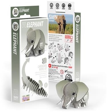 Eugy 3D Puzzle Elefant - Karton Tiermodell Spielzeug-3
